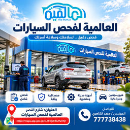صورة إعلان العالمية لفحص السيارات 